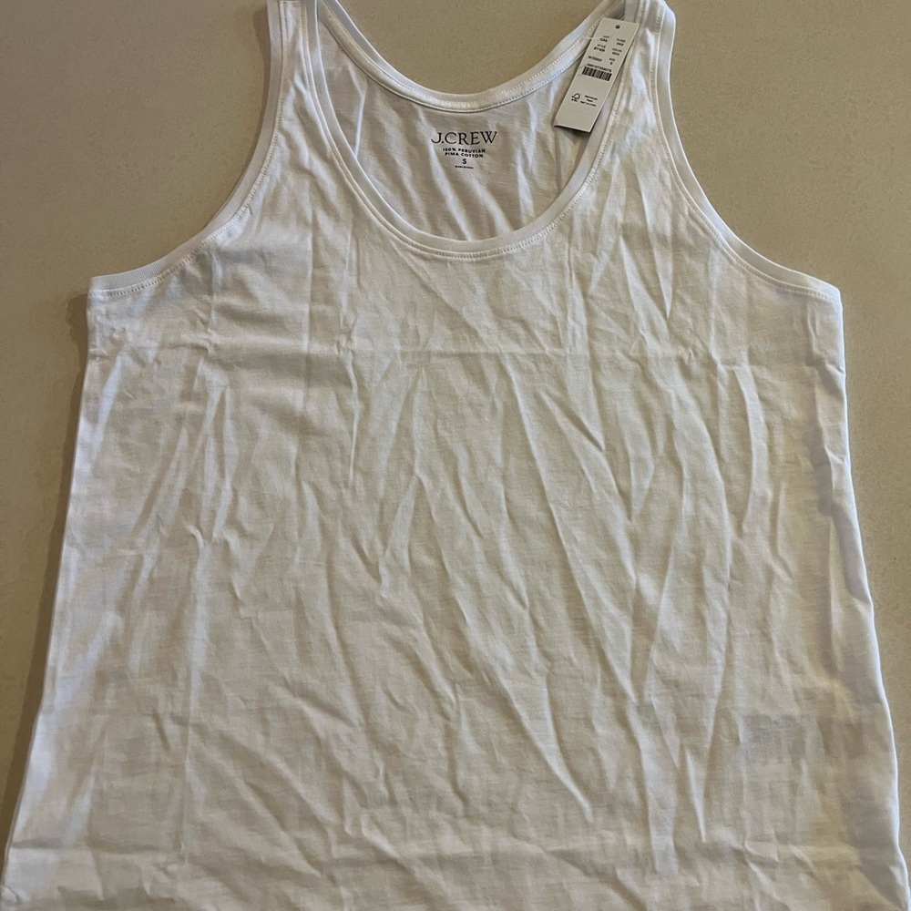 J.Crew White Pima Cotton Tank Top NWT Size Small